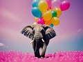 Elephant with color baloons Royalty Free Stock Photo