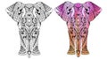 Elephant coloring book for adults vector illustration. Royalty Free Stock Photo