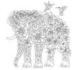 Elephant coloring book page
