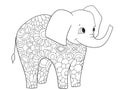 Elephant coloring vector for adults animal Royalty Free Stock Photo