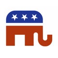 A elephant in the colors of the American flag. the symbol of the republican Party of the USA. isolated icon vector illustration Royalty Free Stock Photo