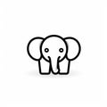 Sleek Cartoon Elephant Logo Icon In Martin Creed Style Royalty Free Stock Photo