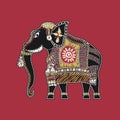 Elephant decorated in indian traditional style vector image