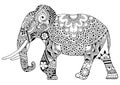 Elephant decorated with ornaments Royalty Free Stock Photo