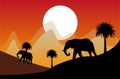 Elephant in desert background