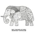 Elephant. Design Zentangle.