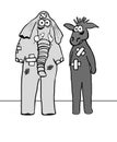 Elephant and donkey give beatings Royalty Free Stock Photo