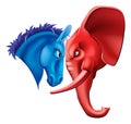 Elephant And Donkey Politics Election Face Off Royalty Free Stock Photo