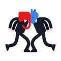 Elephant and Donkey versus. Democrat and Republican battle. Political patriotic vs. Red and blue fight