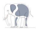 elephant drawing in one continuous line