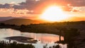 Elephant drinking water at sunset Royalty Free Stock Photo