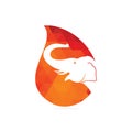 Elephant drop shape concept vector logo design. Royalty Free Stock Photo