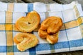 Elephant ear cookies and sugar bowl Royalty Free Stock Photo