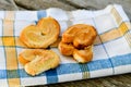 Elephant ear cookies and sugar bowl Royalty Free Stock Photo