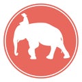 Elephant with Elephant mahout Asia walking, graphics design for logoc