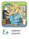 Elephant engineer Funny animals and profession ABC