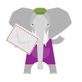 Elephant with an envelope Royalty Free Stock Photo