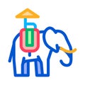 Elephant For Excursions Icon Thin Line Vector