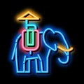 Elephant For Excursions neon glow icon illustration