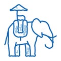 Elephant For Excursions doodle icon hand drawn illustration