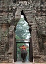 Elephant Exits Angkor Wat Royalty Free Stock Photo