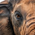 Elephant eye close up detail, expressive feature of intelligent creature Royalty Free Stock Photo