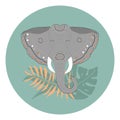 Elephant face in leaves. Royalty Free Stock Photo