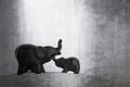 Elephant figurine on an isolated background with different effect Royalty Free Stock Photo