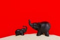 Elephant figurine on an isolated background with different effect Royalty Free Stock Photo