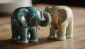 Elephant figurine, wood material, cute souvenir decoration generated by AI