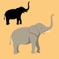 Elephant flat style vector illustration profile side