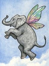 Elephant Flying Royalty Free Stock Photo