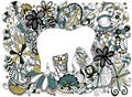 Elephant in frame. Vector image Royalty Free Stock Photo