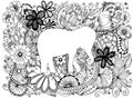 Elephant in frame. Vector image Royalty Free Stock Photo