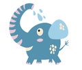 Funny cartoon elephant. Cute hand drawn nursery Vector Illustration Royalty Free Stock Photo