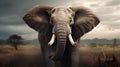 Surprised Elephant In Realistic Hyper-detailed Rendering Royalty Free Stock Photo