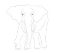 Elephant graphic line, goes, vector