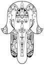 Elephant hamsa amulet Royalty Free Stock Photo