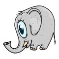 Elephant hand drawn. Vector illustration of cartoon elephant Royalty Free Stock Photo