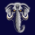 Elephant head angry vector illustration design