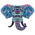 Elephant head Boho zentangle doodles vector Royalty Free Stock Photo