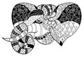 Elephant head doodle on white vector sketch. Royalty Free Stock Photo