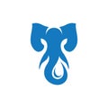 Elephant head drop water modern creative logo