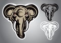 Elephant head emblem logo vector