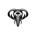 Elephant Head Icon, Minimal African Animal Silhouette, Elephant Portrait Royalty Free Stock Photo