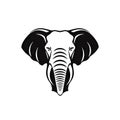 Elephant Head Icon, Minimal African Animal Silhouette, Elephant Portrait Royalty Free Stock Photo