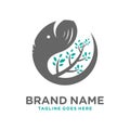 Elephant head leaf logo Royalty Free Stock Photo