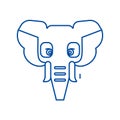 Elephant head line icon concept. Elephant head flat  vector symbol, sign, outline illustration. Royalty Free Stock Photo