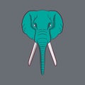 Elephant head logo mascot vector illustration. suitable for business or gaming Royalty Free Stock Photo