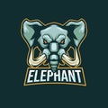 ELEPHANT HEAD MASCOT LOGO FOR SPORT ESPORT Royalty Free Stock Photo